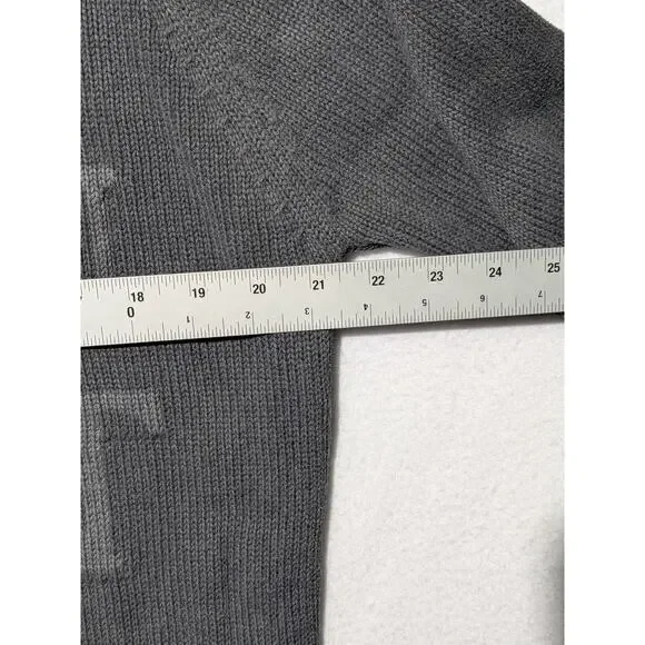 Vintage United Colors of Benetton Full Zip Knit‎ Sweater Jacket Gray XL Italy - Picture 9 of 13